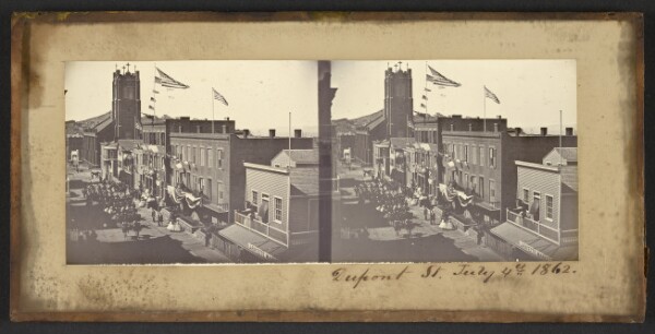Carleton Watkins, [Dupont Street, July 4th, 1862]