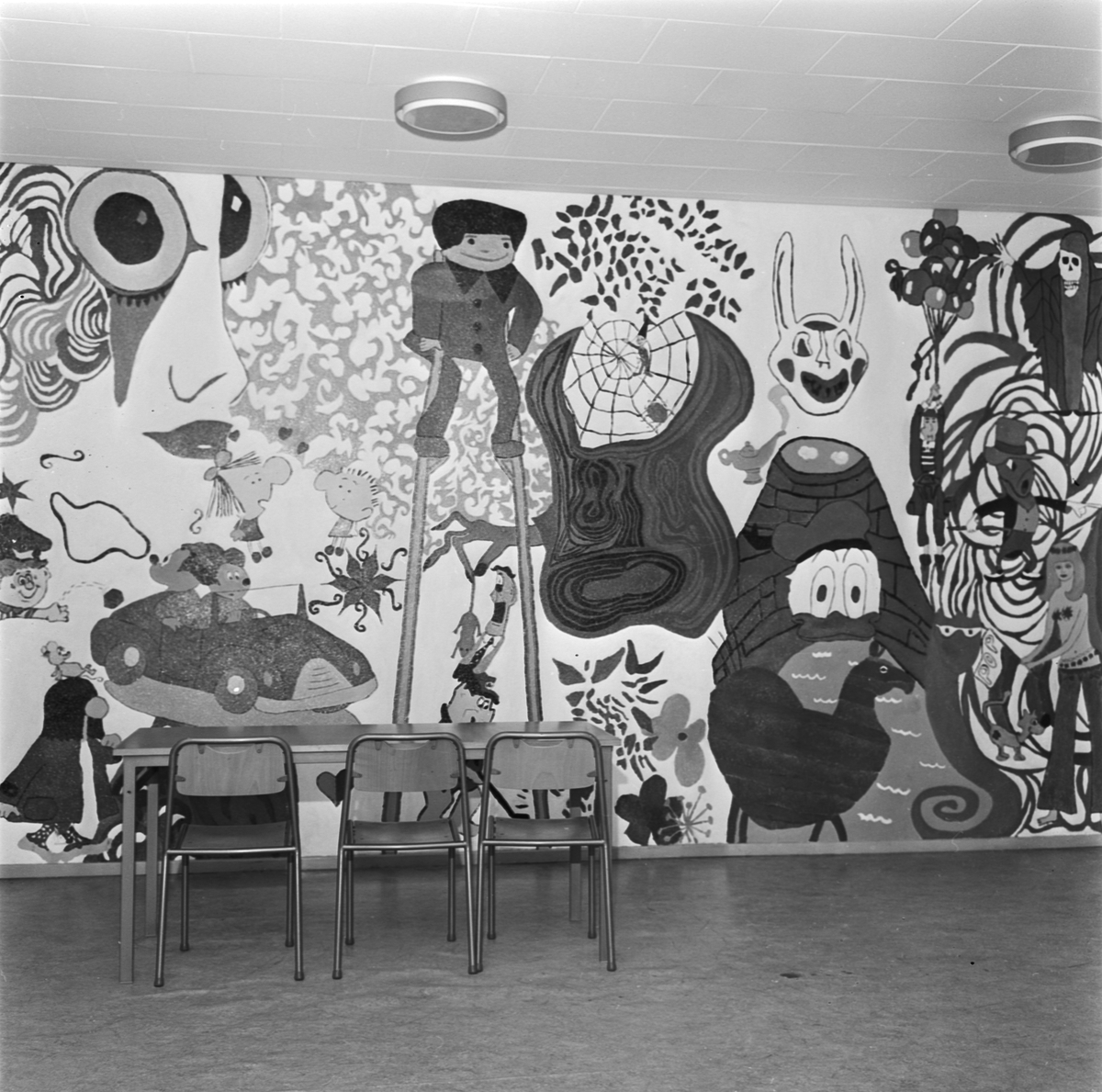 Tierp Arbetarbladet, Fondmålning på Aspenskolan, Tierp, Uppland 1969