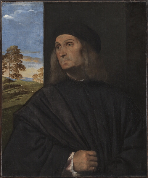 Tizian, Portræt af den venezianske maler Giovanni Bellini (ca. 1431/36 - 1516)?