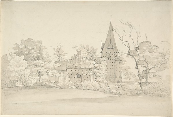 Johan Christian Dahl, The Aller Church in Sønderjyllands Amt (Denmark), seen from the North