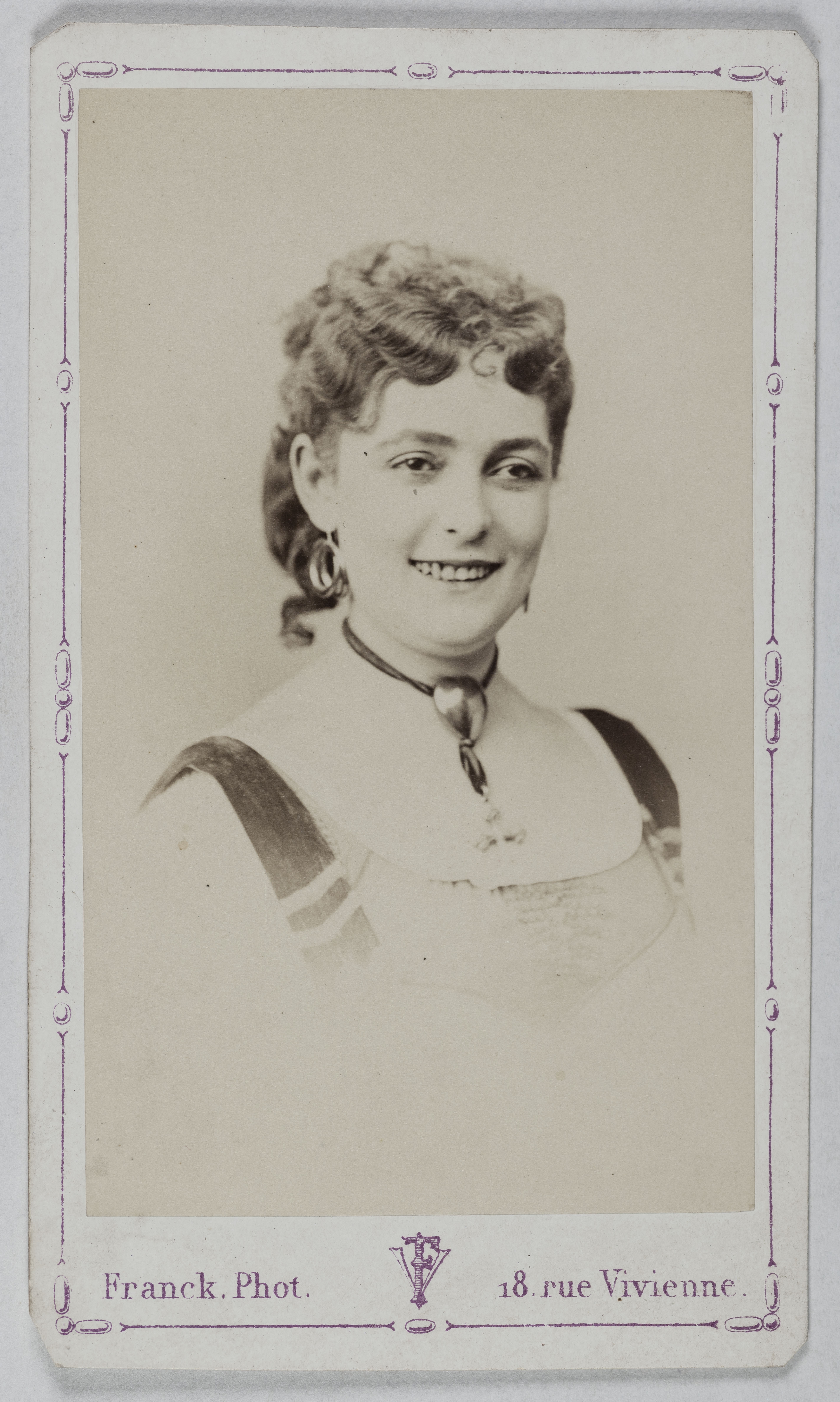 Franck, Portrait de Gabrielle Gauthier ( -vers 1883), (actrice)