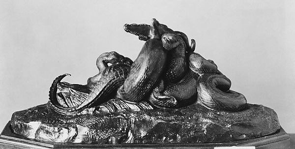 Antoine-Louis Barye, Python Crushing a Crocodile
