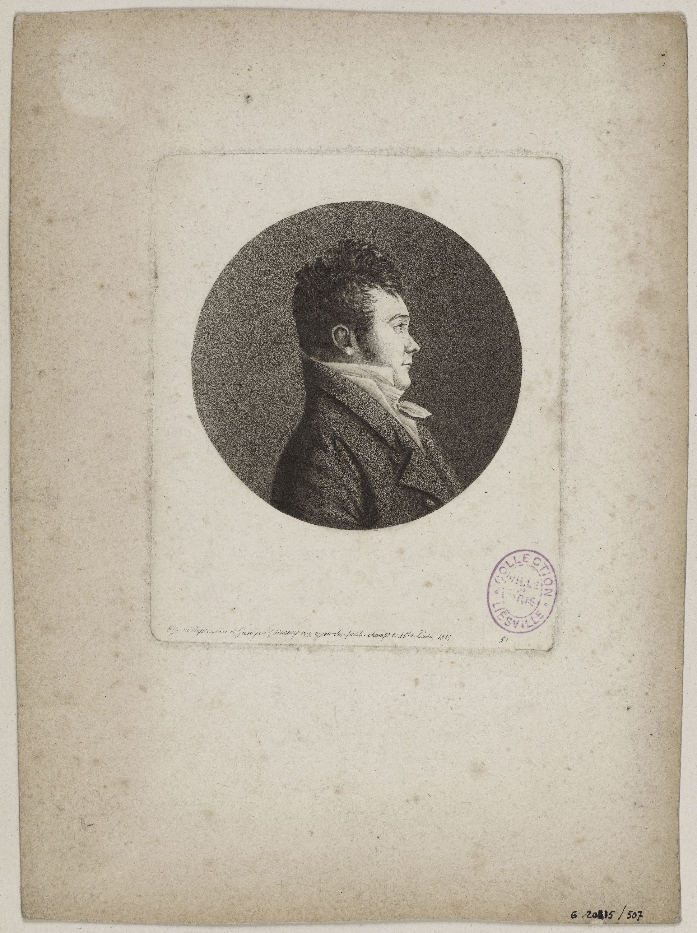 Edmé Quenedey, Portrait d'un homme, fin XVIIIème siècle/début XIXème siècle