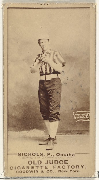 Goodwin & Company, Charles Augustus "Kid" Nichols, Pitcher, Omaha Omahogs/ Lambs, from the Old Judge series (N172) for Old Judge Cigarettes