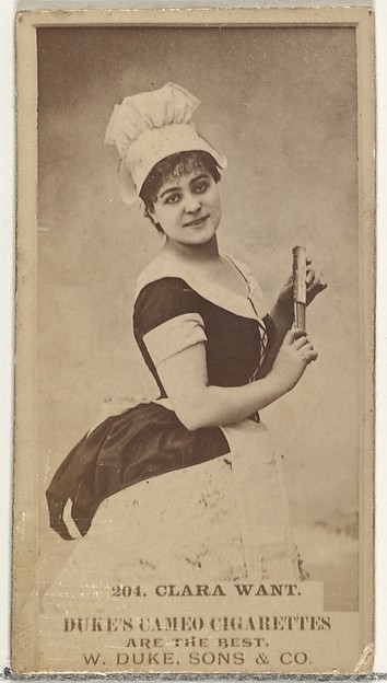 W. Duke, Sons & Co., Card Number 204, Clara Want, from the Actors and Actresses series (N145-5) issued by Duke Sons & Co. to promote Cameo Cigarettes