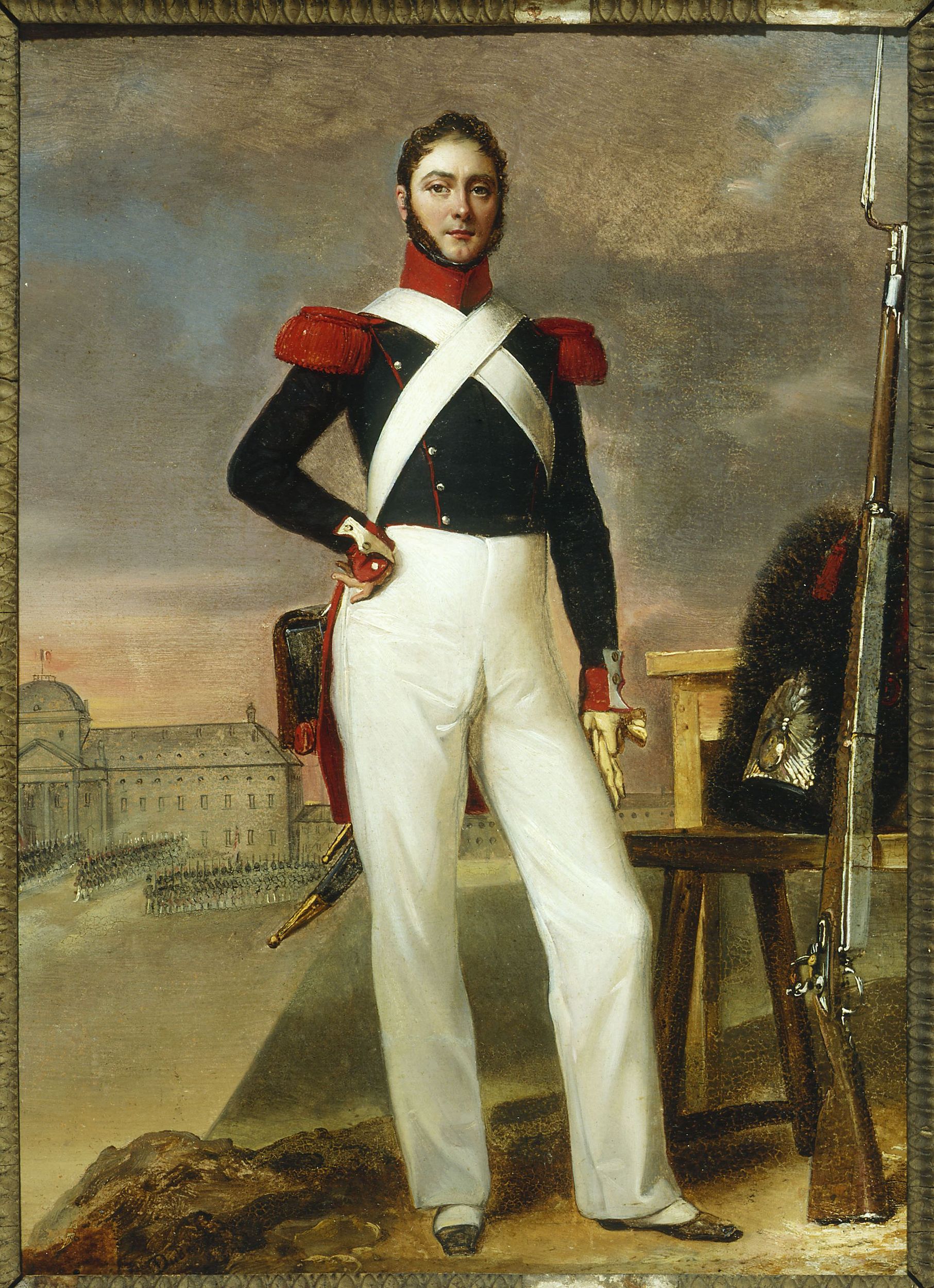 Alexandre Jean Dubois-Drahonet, Marin Burty, marchand de nouveautés, en tenue de grenadier