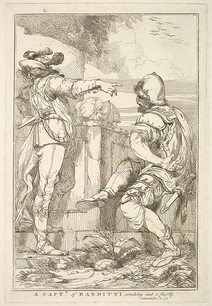 John Hamilton Mortimer, A Captain of Banditti Sending Out a Party, from "Fifteen Etchings Dedicated to Sir Joshua Reynolds"