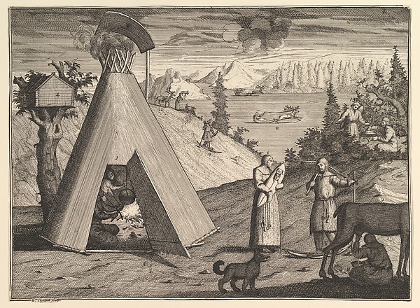 William Hogarth, A Lapland Hut (Aubry de La Mottraye's "Travels throughout Europe, Asia and into Part of Africa...,"  London, 1724, vol. II, pl. 38)