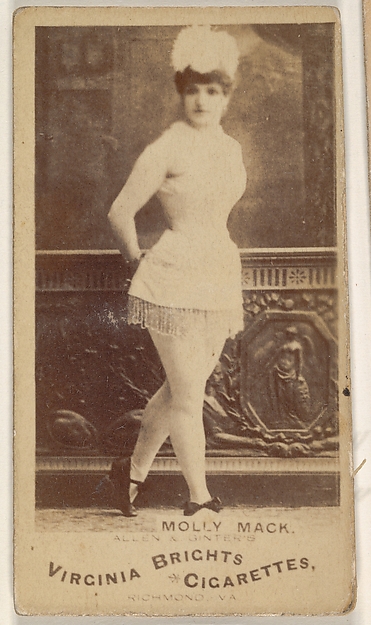 Allen & Ginter, Molly Mack, from the Actors and Actresses series (N45, Type 1) for Virginia Brights Cigarettes