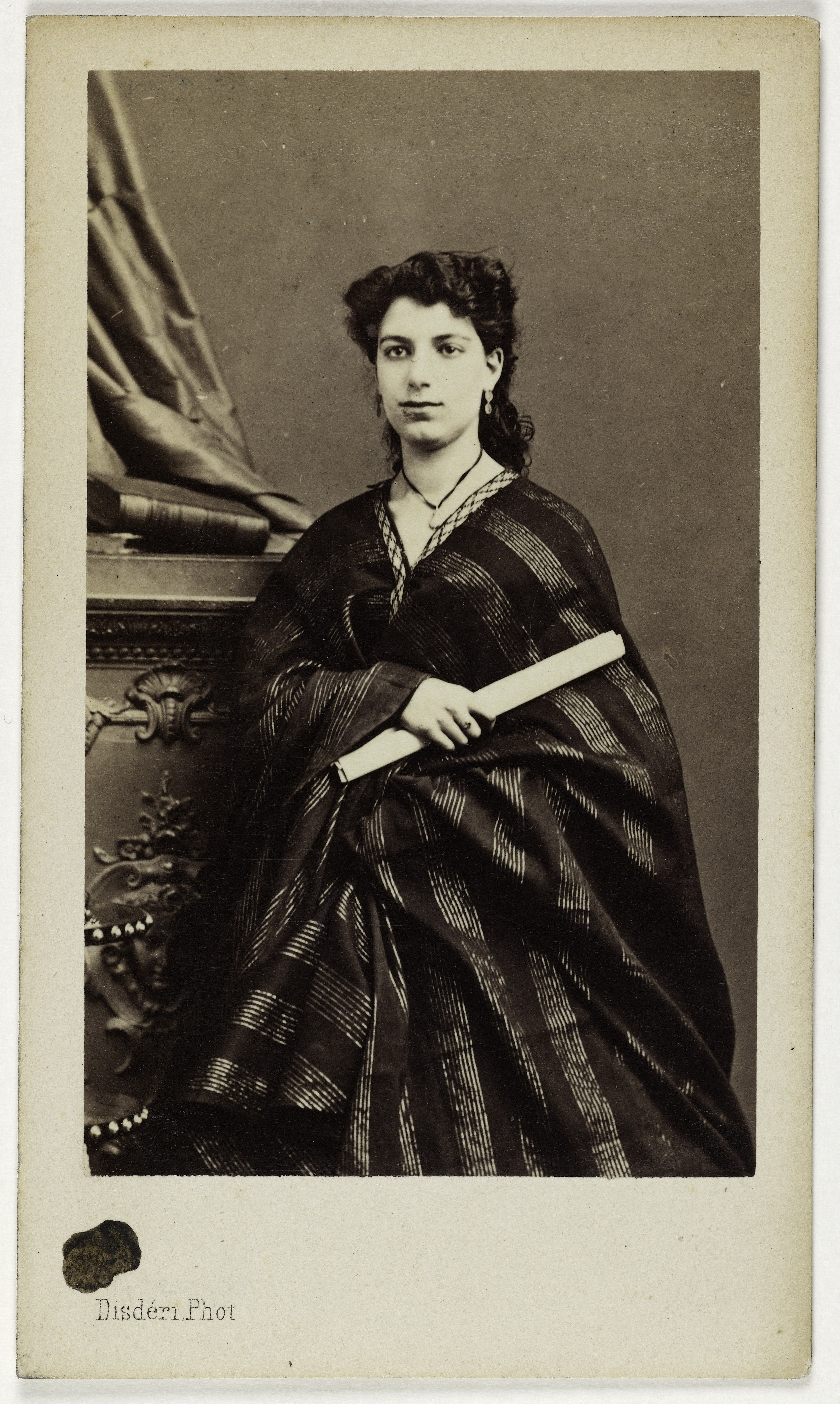 André-Adolphe-Eugène Disdéri, Portrait de Gomberthi ou Gompertz Fanny, (1839- ap. 1906), (actrice, danseuse ou chanteuse)