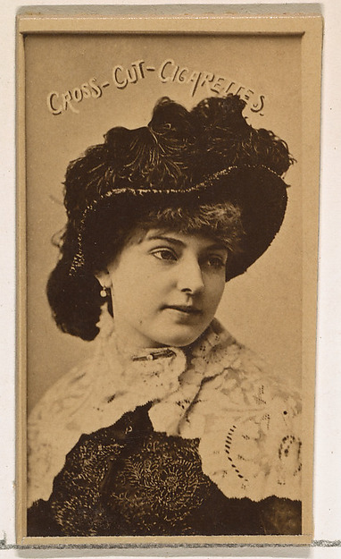 W. Duke, Sons & Co., Lillian Russell, from the Actors and Actresses series (N145-1) issued by Duke Sons & Co. to promote Cross Cut Cigarettes