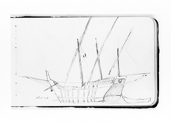 Albert Bierstadt, Ship Study for the Landing of Columbus (from Sketchbook)