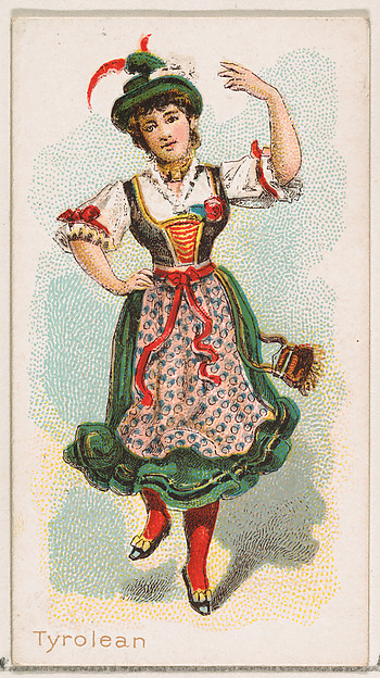 William S. Kimball & Company, Tyrolean Dancer, from the Dancing Women series (N186) issued by Wm. S. Kimball & Co.
