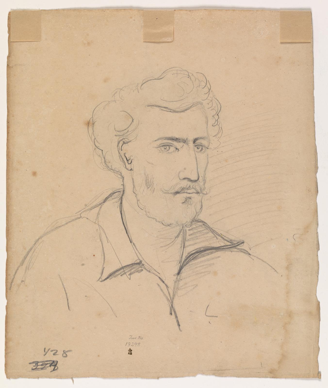 Camille Pissarro, Selvportræt, trekvartprofil mod højre; spejlvending af recto