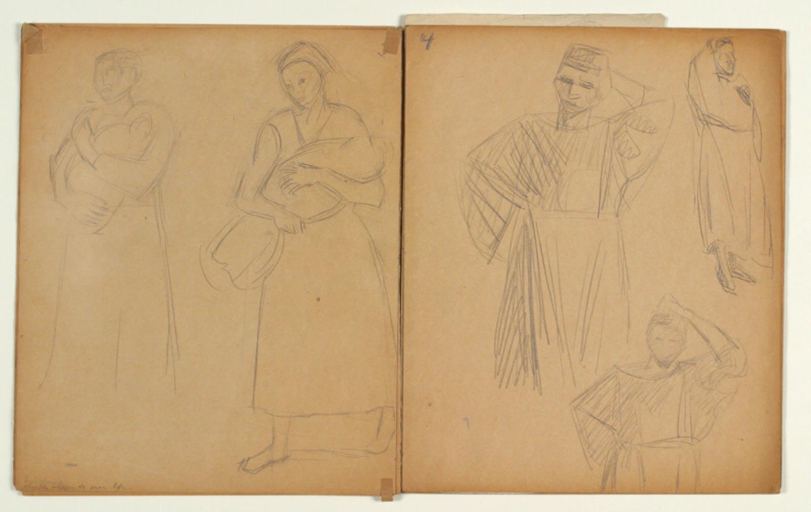 Niels Larsen Stevns, Tre figurstudier til "Kristus velsigner børnene" (1937-38)