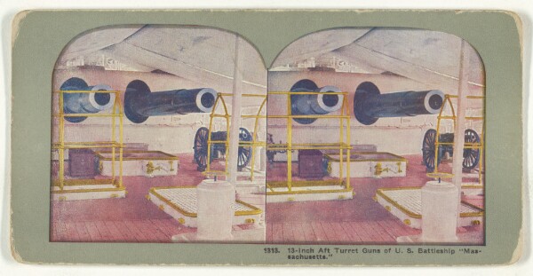 Unknown, Thirteen-Inch Aft Turret Guns of United States Battleship "Massachusetts."