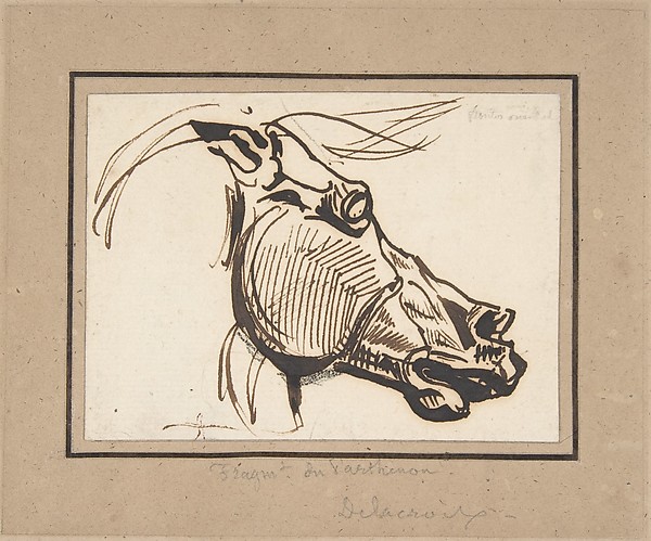 Eugène Delacroix, Head of a Horse, after the Parthenon