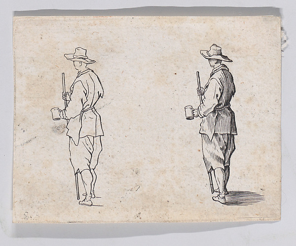 Anonymous, Reverse Copy of Le Paysan Tenant un Gobelet (The Peasant Holding a Cup), from "Les Caprices" Series A, The Florence Set