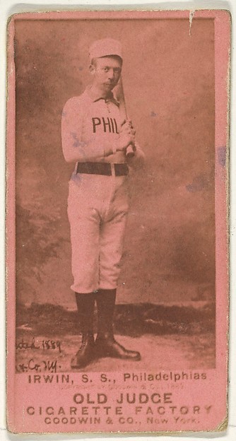 Goodwin & Company, Arthur Albert "Doc" Irwin, Shortstop, Philadelphia, from the Old Judge series (N172) for Old Judge Cigarettes