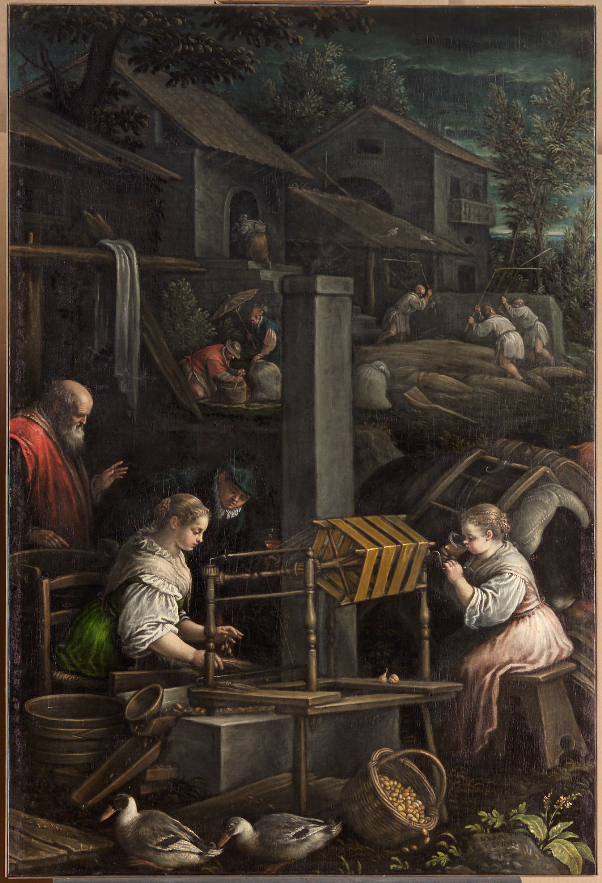 Leandro Bassano, Spinnerei und Weberei (Juli)