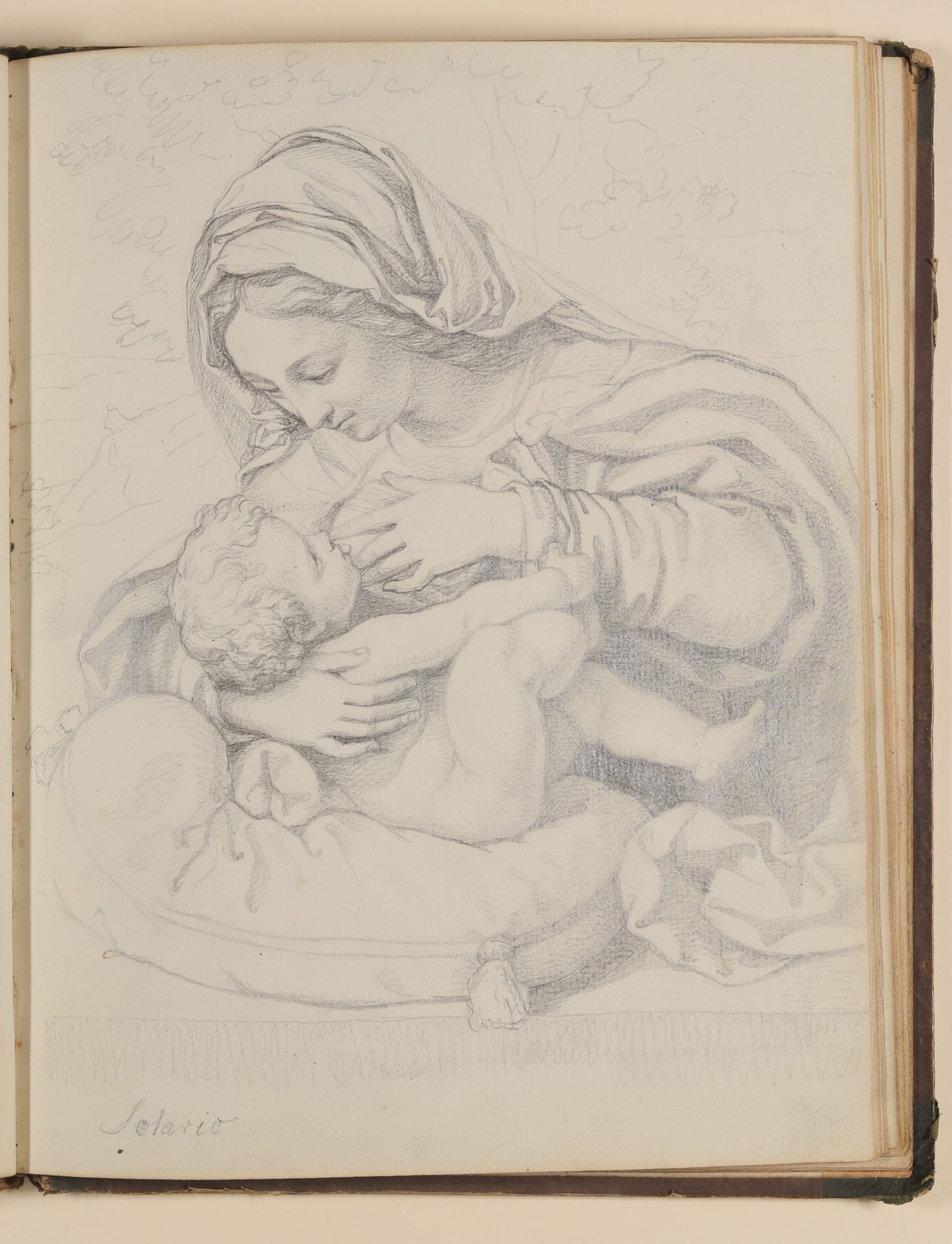 Louis Thomassin, Maria lactans, Kopie nach Andrea Solario [aus einem Skizzenbuch von unbekannter Hand, evtl. des Louis Thomassin]