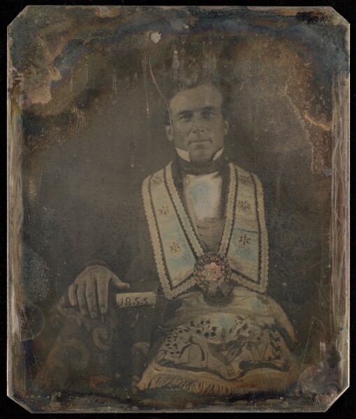 Unknown, [Portrait of a Seated Man in Masonic Outfit]