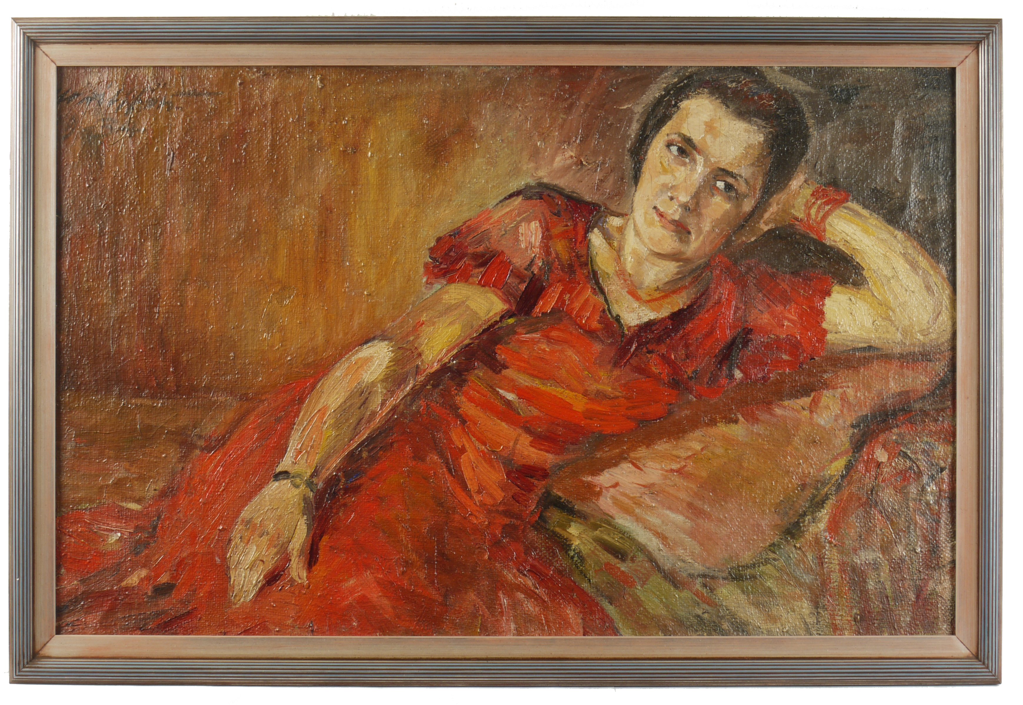 Otto Ditscher, Frau im roten Kleid