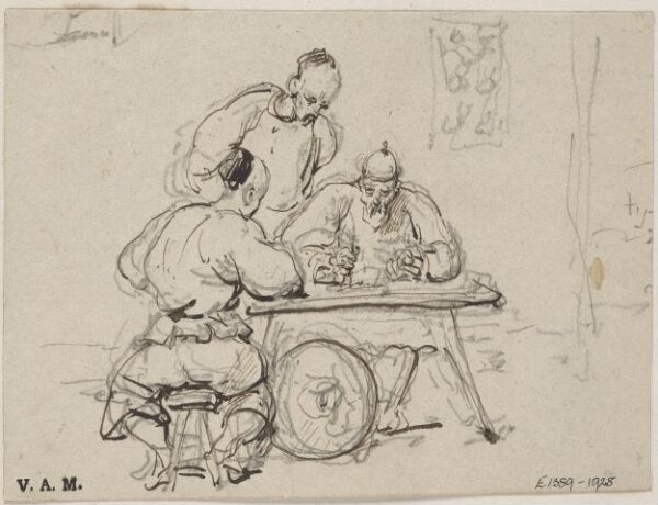 George Chinnery, A Chinese letter-writer and two other figures