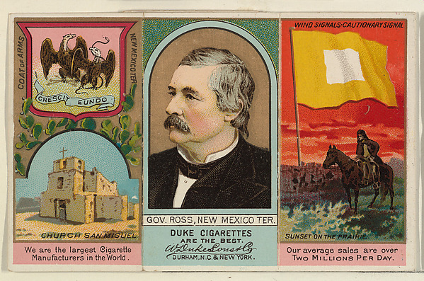 W. Duke, Sons & Co., Governor Ross, New Mexico Territory, from "Governors, Arms, Etc." series (N133-2), issued by Duke Sons & Co.