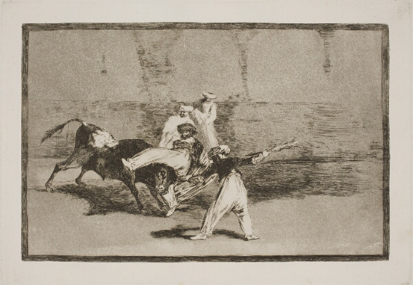 Francisco de Goya, En maurer fanget af tyren i arenaen