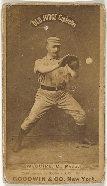 Goodwin & Company, James Thomas "Deacon" McGuire, Catcher, Philadelphia, from the Old Judge series (N172) for Old Judge Cigarettes