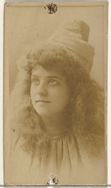 W. Duke, Sons & Co., [Actress wearing conical hat], from the Actors and Actresses series (N145-8) issued by Duke Sons & Co. to promote Duke Cigarettes