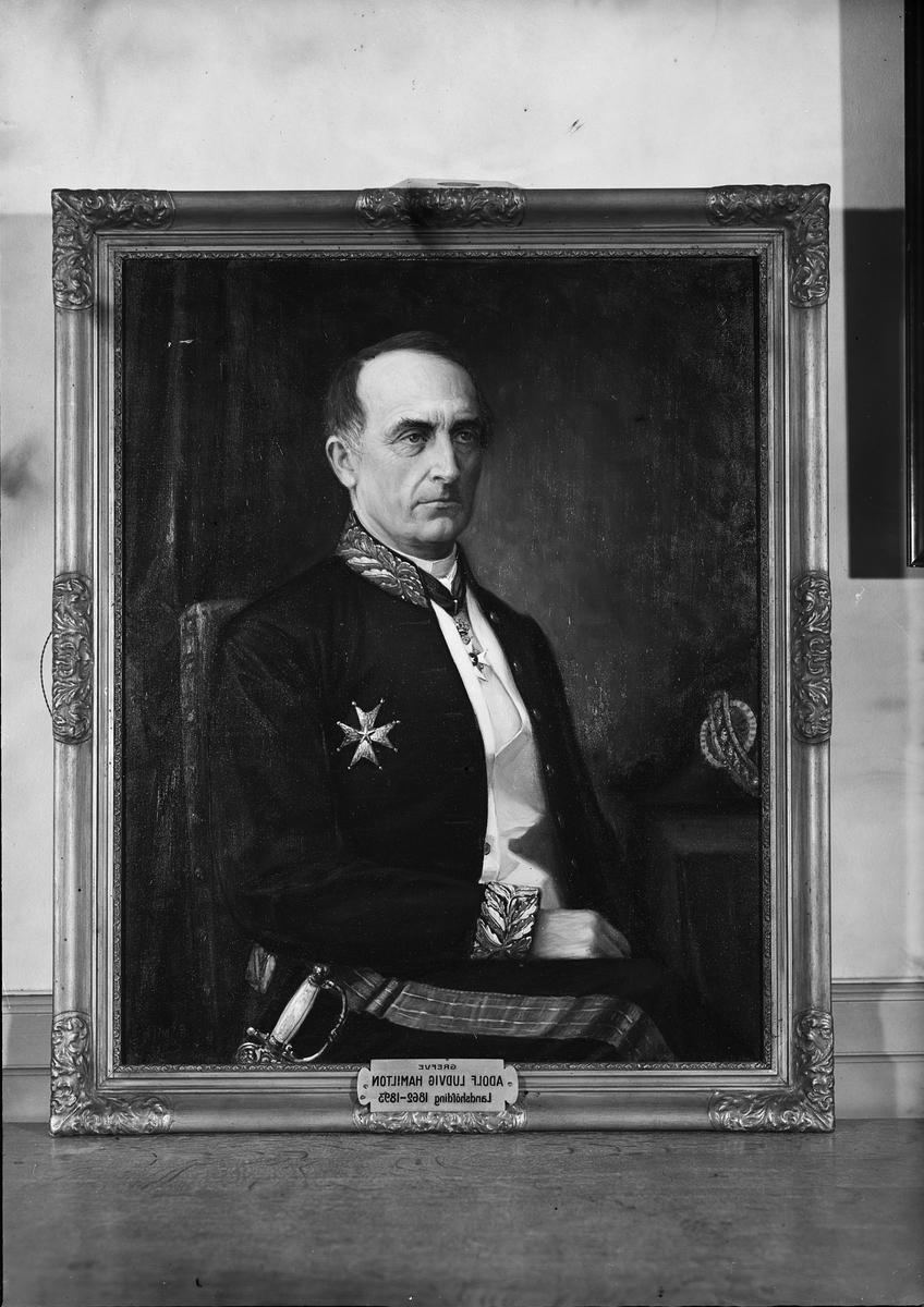 Okänd,, Oljemålning föreställande greve Ludvig Hamilton, landshövding 1862-1893
