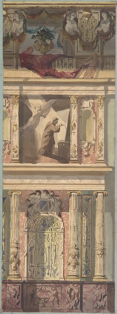 Jules-Edmond-Charles Lachaise, Design for a Bay of a Side Wall, Château de Béhourt