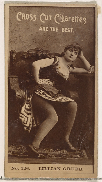 W. Duke, Sons & Co., Card Number 126, Lillian Grubb, from the Actors and Actresses series (N145-2) issued by Duke Sons & Co. to promote Cross Cut Cigarettes