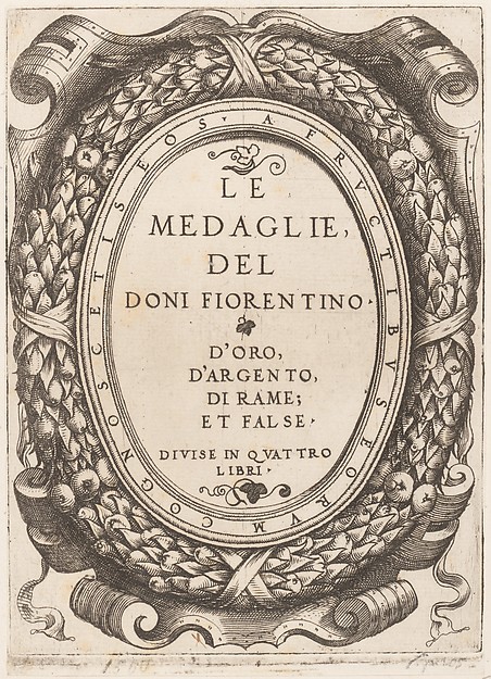 Enea Vico, Title plate: Le Medaglie del Doni Fiorentino