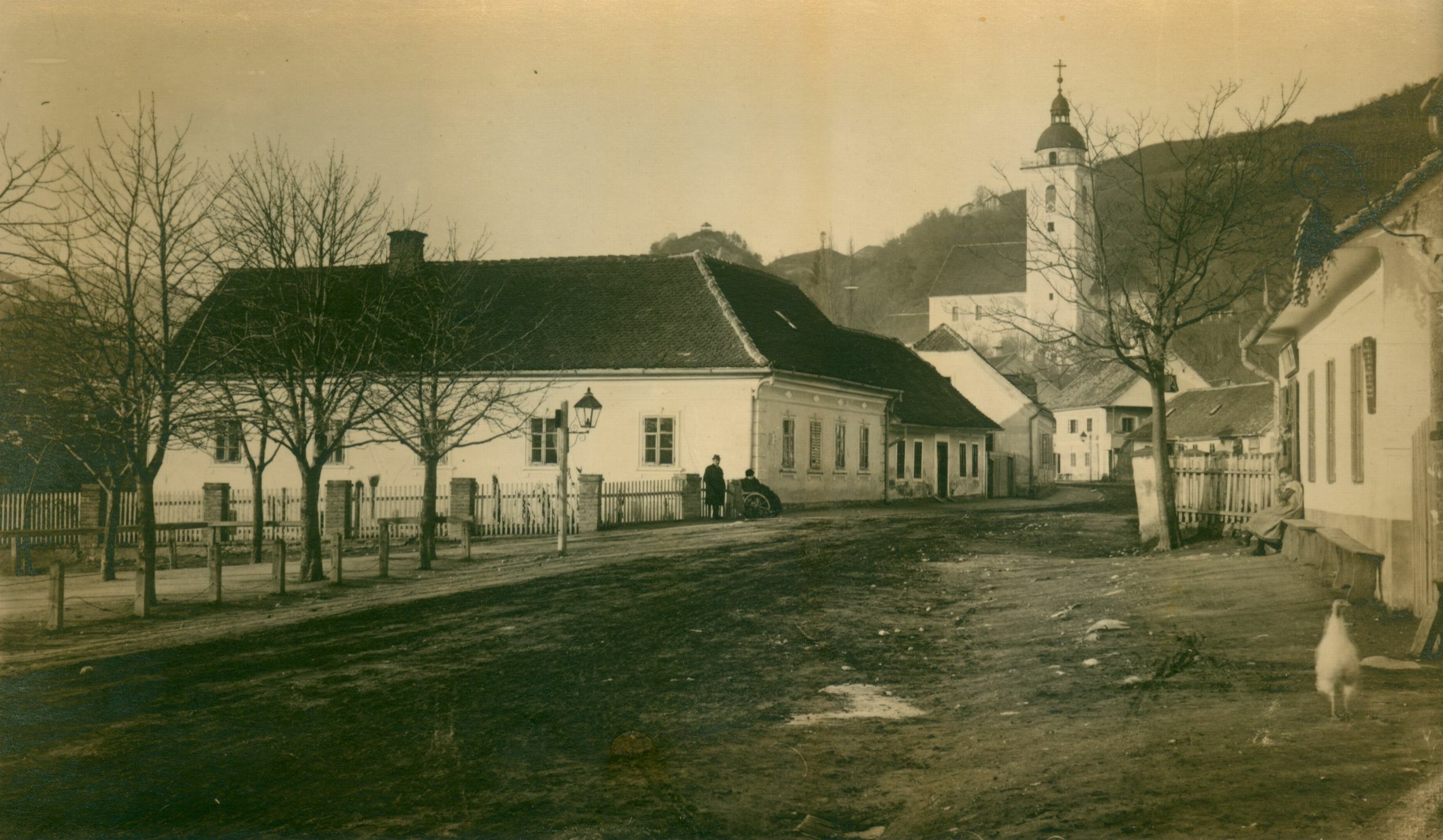 Josip Brunšmid, Krapina - veduta sa župnom crkvom sv. Nikole, stanje prije restauracije