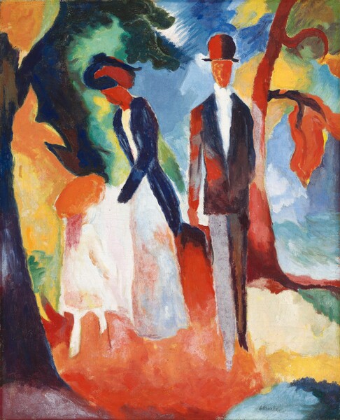 August Macke, People by the Blue Lake