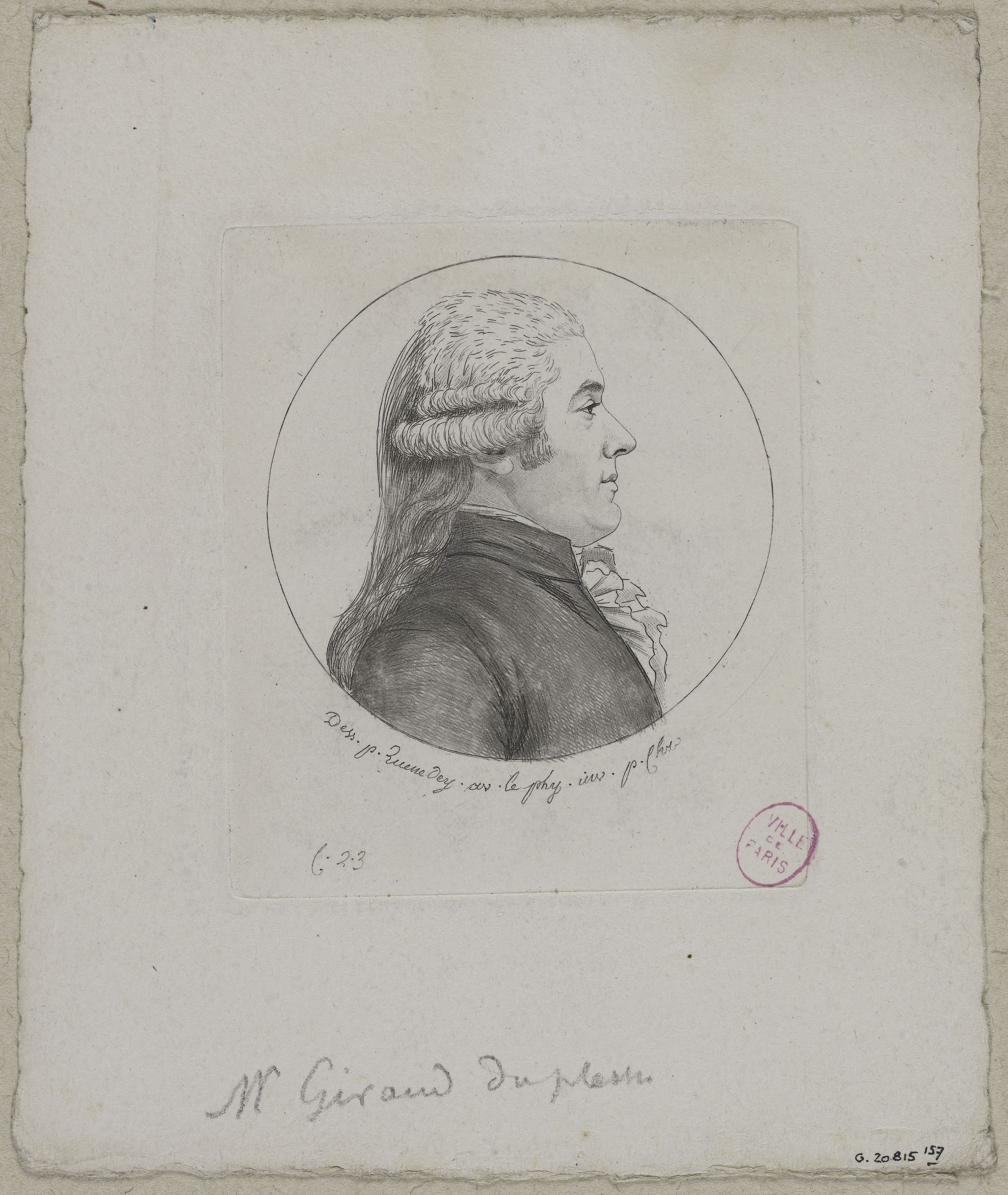 Edmé Quenedey, Portrait de Pierre-Guillaume-Henri Giraud Duplessis (1754-1820), Magistrat et homme politique, député de Nantes