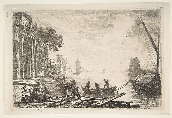 Claude Lorrain (Claude Gellée), Harbor Scene with Rising Sun