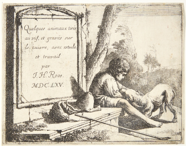 Johann Heinrich Roos, Titelblad til "Får og geder"