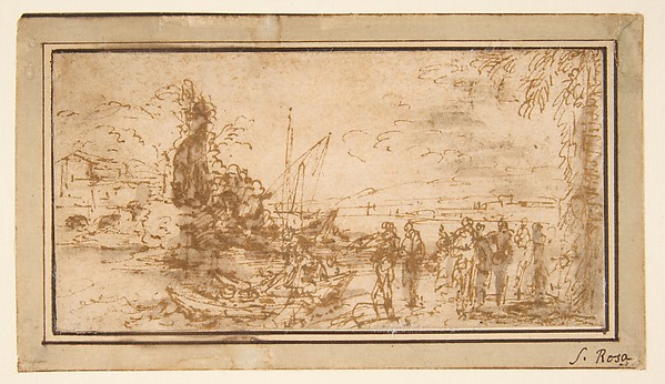 Salvator Rosa, Marine landscape with figures
