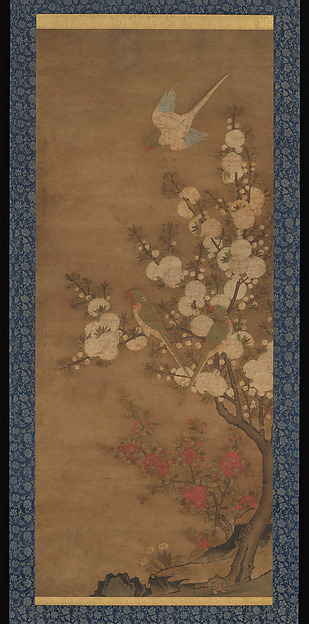 Unidentified artist, Parrots in Flowering Tree