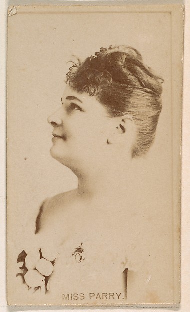 Kinney Brothers Tobacco Company, Miss Parry, from the Actresses series (N245) issued by Kinney Brothers to promote Sweet Caporal Cigarettes