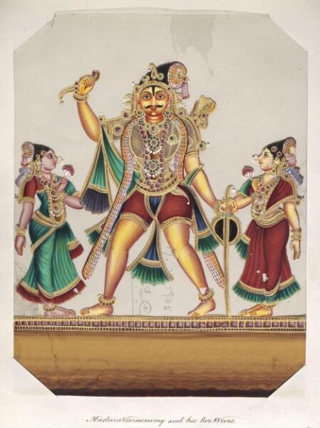 Unknown, One of seventeen mica paintings depicting Hindu deities.