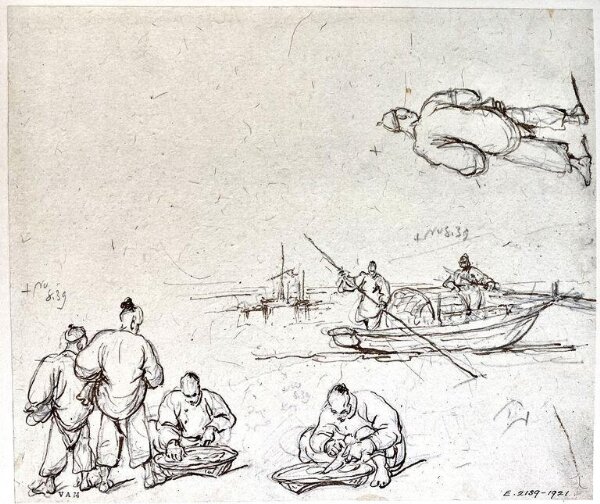 George Chinnery, Studies of Chinese fisherman and boatpeople, Macau