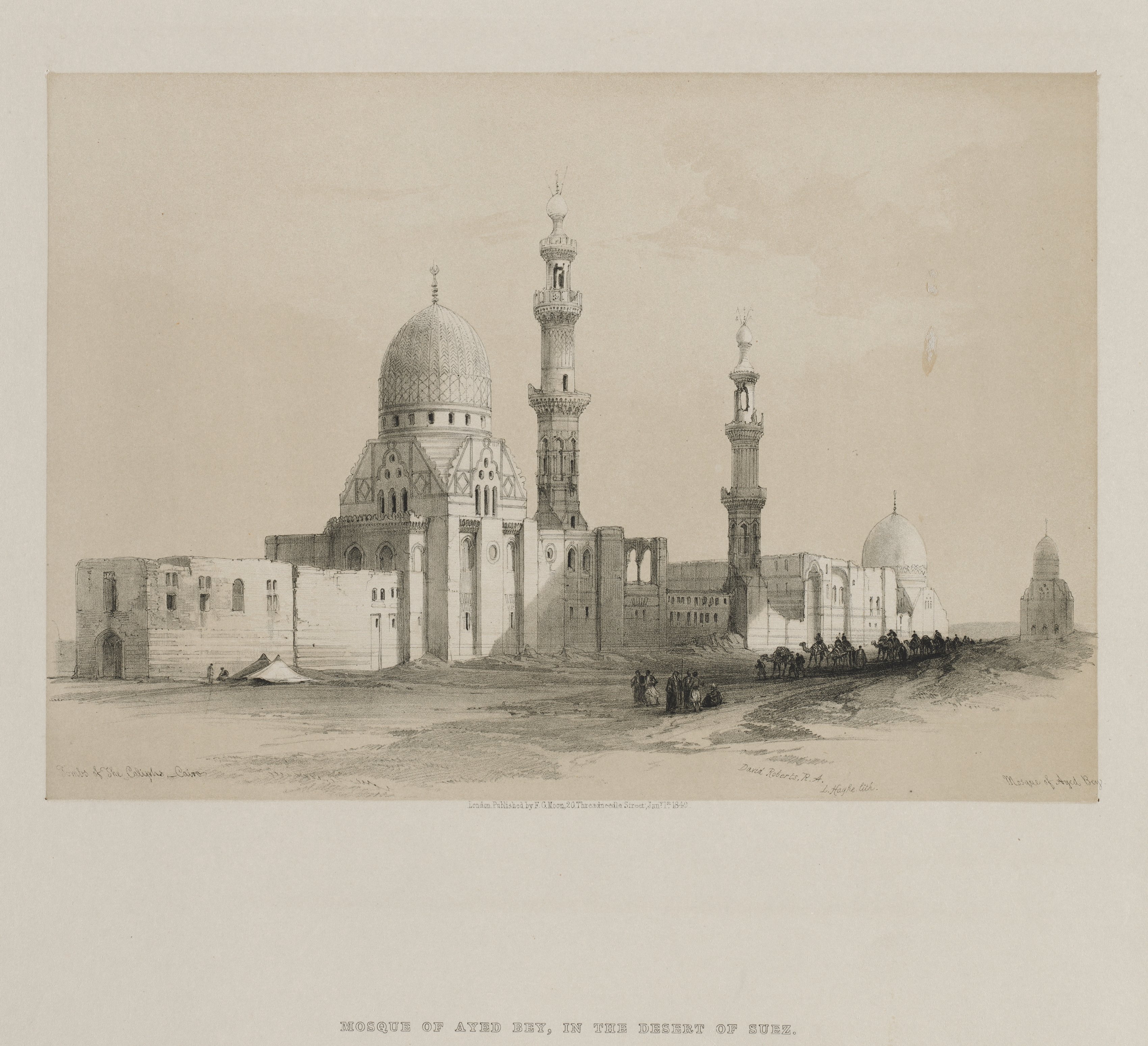 Louis Haghe, Egypt and Nubia, Volume III: Tombs of the Caliphs-Cairo.  Mosque of Ayed Be[y]