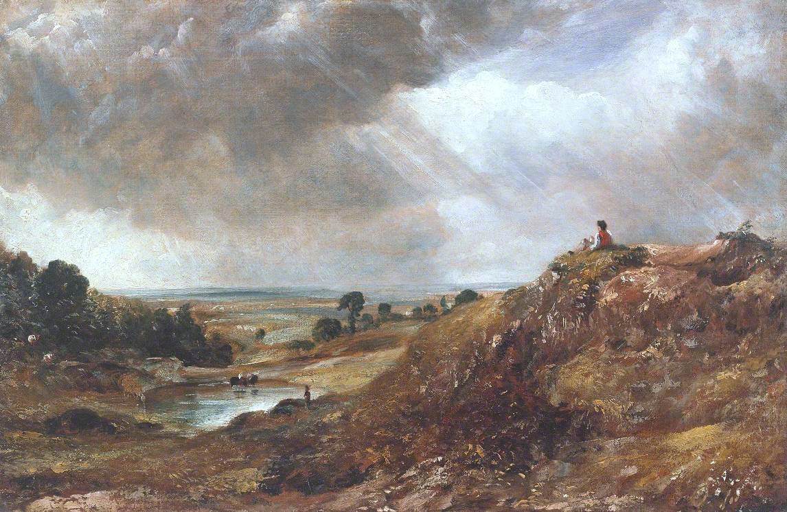 John Constable, Branch Hill Pond, Hampstead Heath, with a Boy Sitting on a Bank
