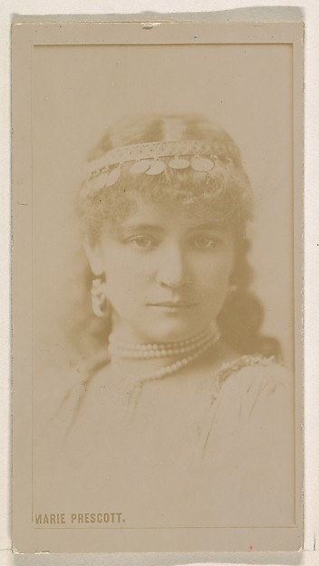 Kinney Brothers Tobacco Company, Marie Prescott, from the Actresses series (N245) issued by Kinney Brothers to promote Sweet Caporal Cigarettes
