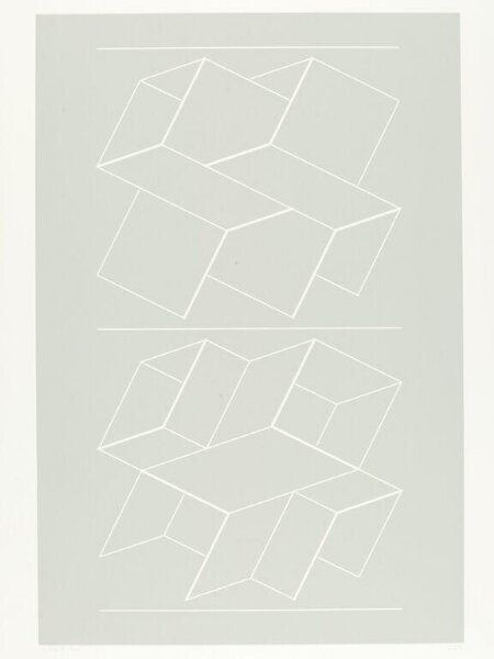 Josef Albers, Plate I from the suite of ten entitled 'White Embossing on Gray.'